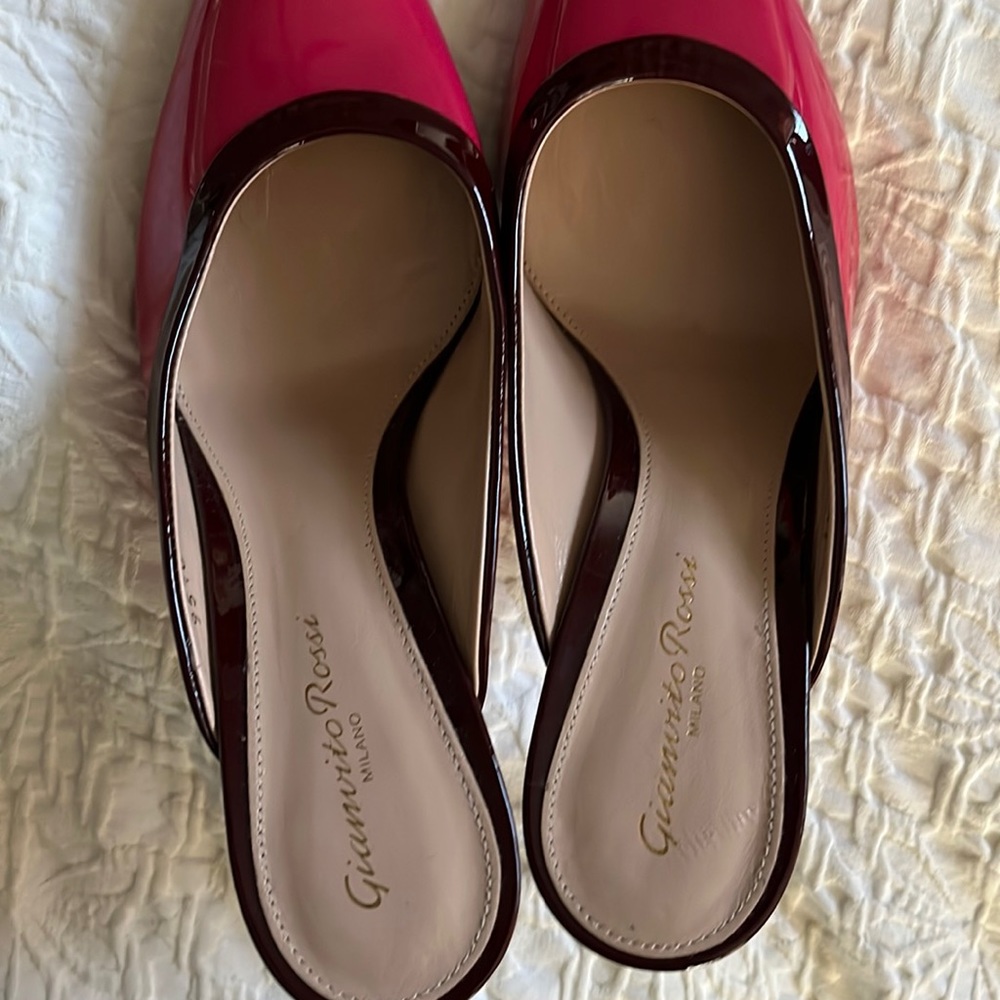 Two tone Gianvito Rossi leather mules